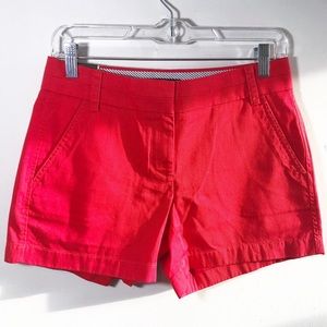 J Crew Chino Shorts bright red classic  Sz 0 New!